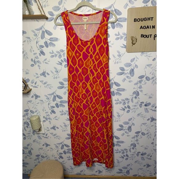 Hatley Pink and Orange Pattern Maxi Dress Size S - Picture 2 of 5